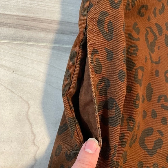 Universal Thread Brown & Black Leopard Print Dress Short Puff Sleeves-Size 2 - Picture 8 of 15